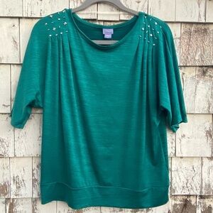 Laura Scott Dolman Emerald Top